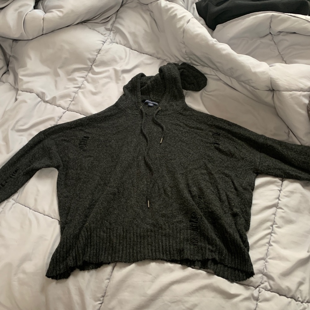Super Soft Gray Cropped Hoodie